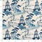 Sapphire - Blue Global,Novelty,Toile Upholstery Fabric 54 Inches"